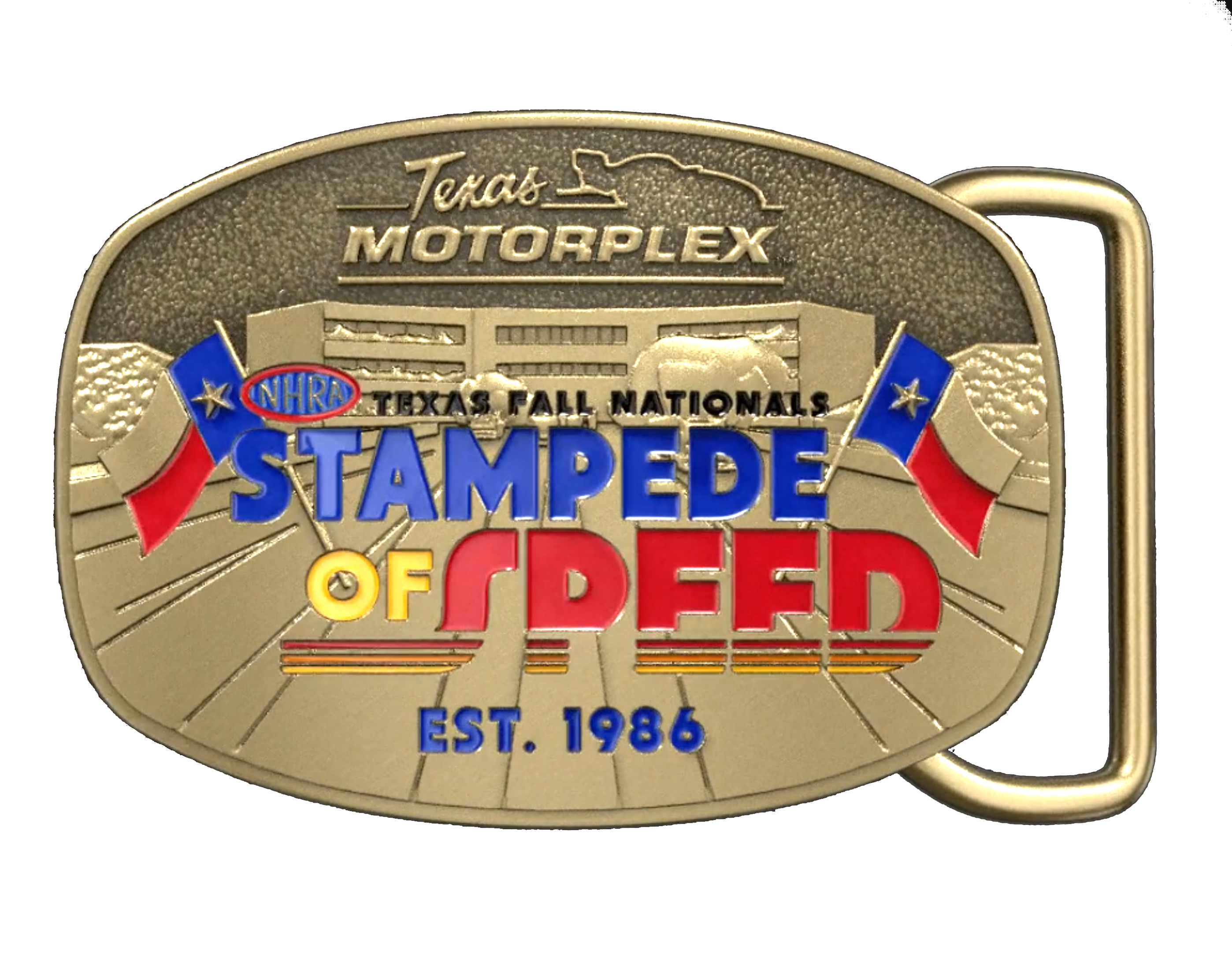 Texas Motorplex 40th Anniversary Belt Buckle